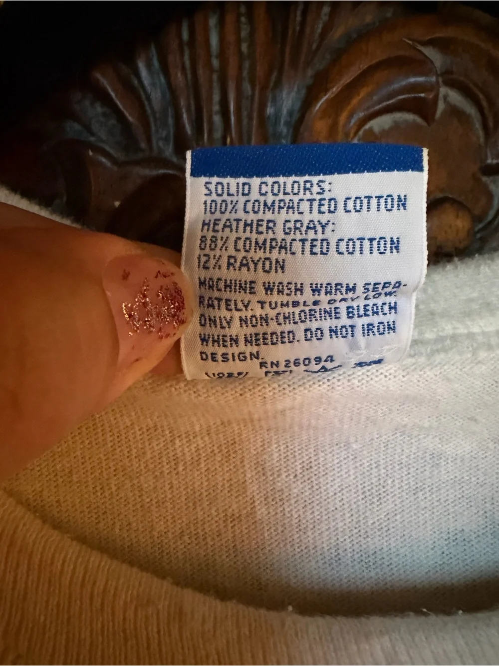 Champion Vintage White Crewneck Tee with Care Tag - Picture 2 of 4